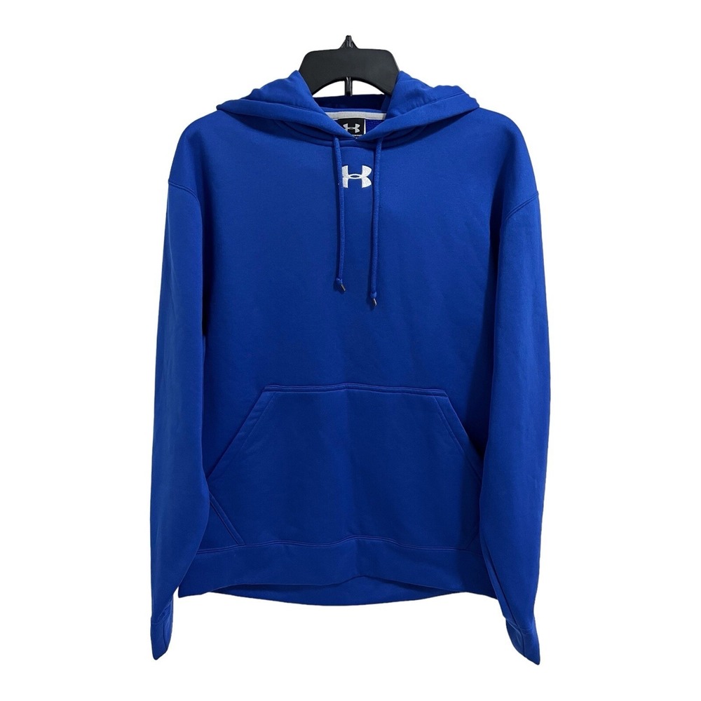 Under Armour Mens Hoodie Blue Hooded Sweatshirt Drawstring Hood Size S